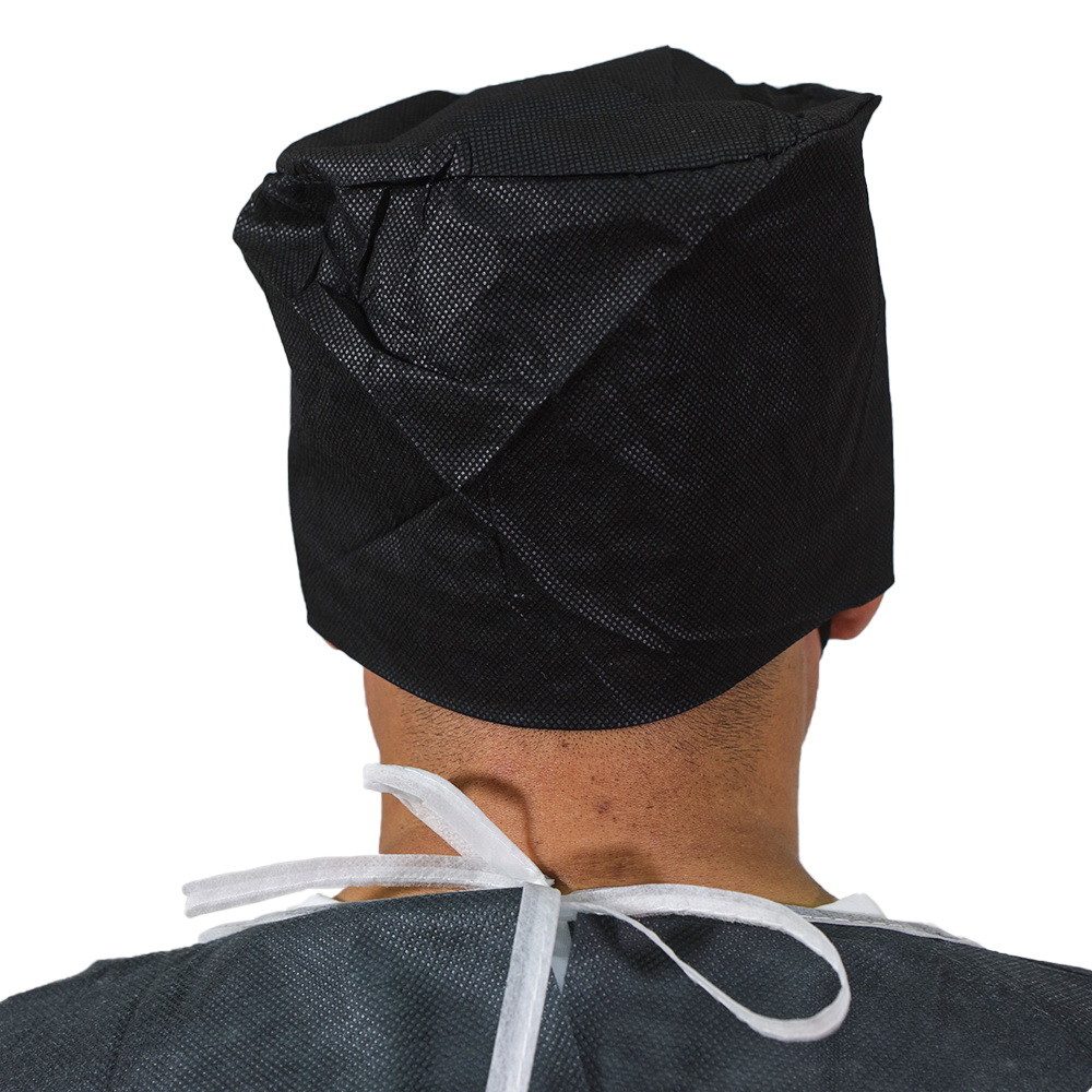 Black 60g PP Medical Disposable Isolation Gowns 115x140cm