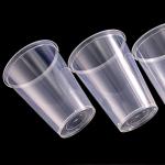 Thick Smoothie PP Plastic Cups Reusable Lid Disposable Drinks Juices Bubble Tea
