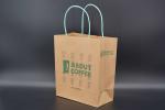 Juice Takeaway Eco Paper Bags Wood Pulp Kraft Flexo Printing