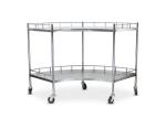 Medical Stainless Steel 304 Fan Shape Instrument Trolley On Casters