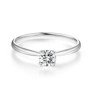 Wholesale 18k Classic Diamond Ring + D VS1 HPHT White Lab-Grown Diamond Ring NGTC Certified Round Synthetic Diamond Ring from china suppliers