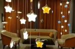 Antique glass star moon starry sky pendant lamp bedroom bedside lamp staircase