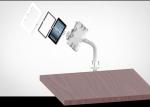 Adjustable Goose Neck Ipad Kiosk Stand Metal Desk Mounted Enclosure Powder
