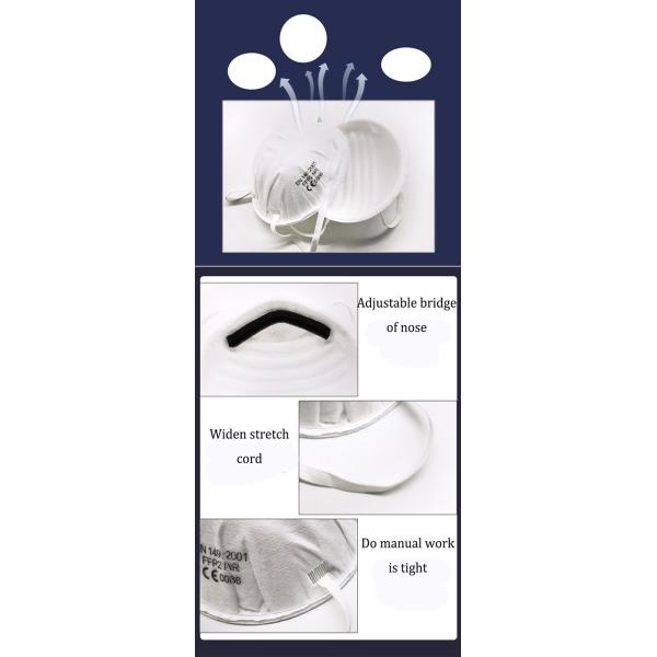 Comfortable FFP3 Face Mask Light Weight N95 Headcup Mask Nose Bar Adaptable