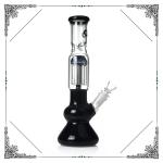 10 Inches Double Round Base Glass Bong 4 Arms Tree Perc Hookah Smoking Pipes