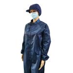 Zipper Closure Mandarin Collar ESD Coverall Suit Compliant To ANSI/ESD S20.20