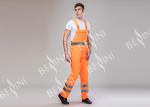 Double Stitching Safety Work Clothes High Visable Orange Jacket Bib Pants Suit