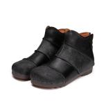 S074 Autumn and winter new female short boots retro handmade leather leather
