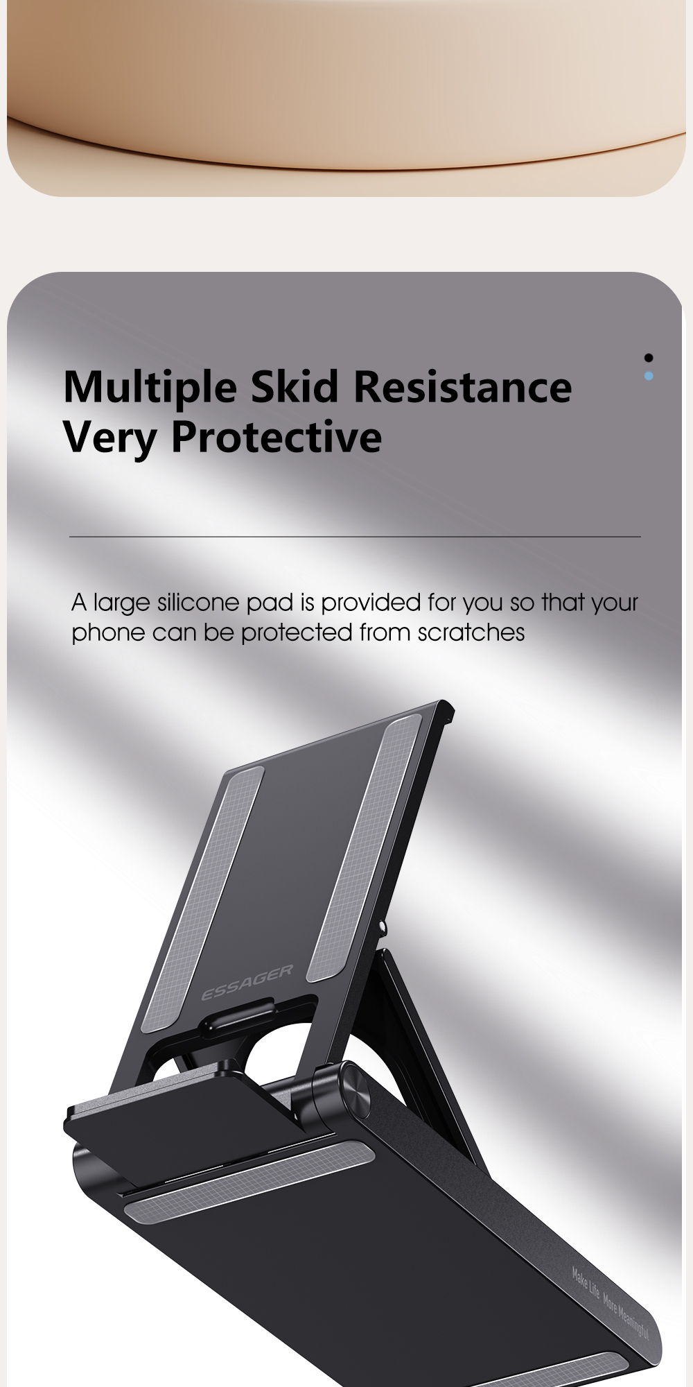 OEM Desktop Phone Holder Foldable Multi Angle Adjustable Non Slip For Cell Phone