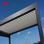 Rainproof Motorized Aluminum Pergola Gazebo Louvered Roof For Garden Building