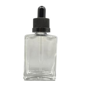 Wholesale Square 30ml Glass Cosmetic Bottles Dropper Childproof cap For Hair Care Oil from china suppliers