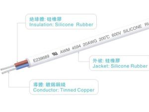 Wholesale AWM4594 FT2 Silicone Rubber Wire Cables 600V 200C UL758 Yelow / Green Robot from china suppliers