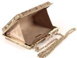 Snakeskin Pattern Dark Brown Clutch Bag , Cow Leather Black Patent Clutch Bag