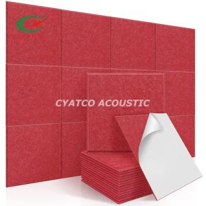 Wholesale 9mm Red Polyeater Fiber Stop Echoes Felt Wall Panels Beveled Edge Sound Proof Padding from china suppliers