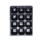 12 Hole PP/PET Clear Seedling Tray Biodegradable Black Reusable Planting Tray