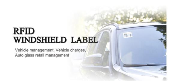 PVC PET UHF RFID Windshield Tag Sticker With Number Printing For Vehicle