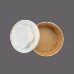 PLA Lid Of Disposable Kraft Bowl Custom Paper Soup Cup Kraft Salad Bowl With Lid
