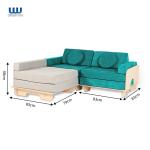3 Piece Kids Sectional Sofa Modular Play Couch High Density Foam