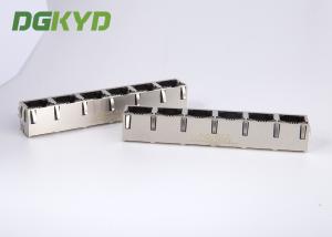 Wholesale KRJ-56S8P8C1X6YGNL Shielded 1 X 6 Ports Rj45 Female Jack Multi Rj45 With LEDs from china suppliers