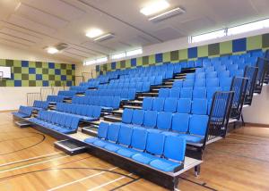 Wholesale Blow Moudled Retractable Grandstand / Retractable Tiered Seating With Tip - Up Base from china suppliers