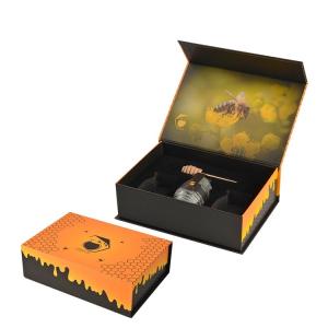 Wholesale Black Orange Custom Magnetic Closure Gift Boxes Matte Foldable Packaging Box For Honey from china suppliers