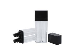 Wholesale 15ml / 15ml Empty PP Black Airless Lotion Cream Pump Acrylic Double Wall 2 Tubes Vacuum Foundation Bottle from china suppliers