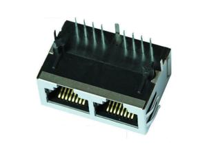 Wholesale 1-1734697-2 Dual Port 10/100 RJ45 Magnetics Angle Right Jack LPJEF102CNL from china suppliers