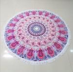 new fashion colorful round beach towels with tassels circular beach towel with