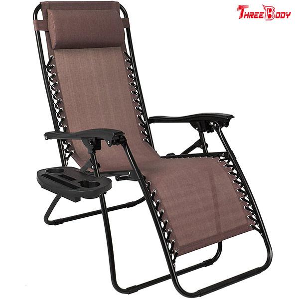 Adjustable Pool Outdoor Patio Lounge Chairs Brown UV Resistant 38 X 26 X 9.5