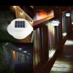3LED Solar Garden Fence Yard Wall Gutter Pathway Light Outdoor Solar Gutter LED