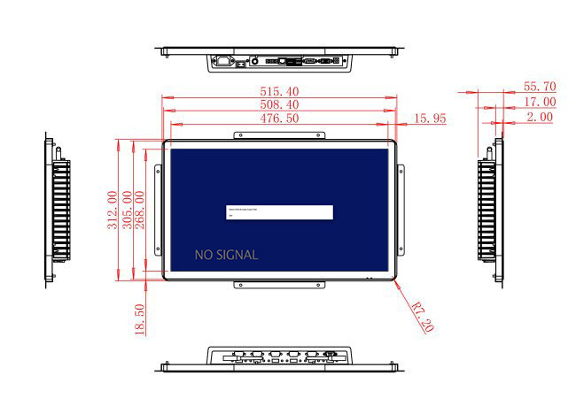 21.5-Inch Screen for Industrial Monitoring and Public Information Displays