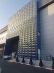 Hidden Frame 3D Shape Metal Panel Curtain Wall For Facade In Spectra Bule Color