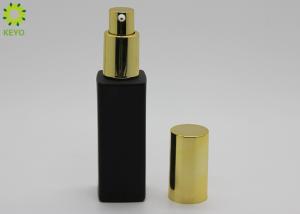 Wholesale 30g 1 OZ Empty Cosmetic Containers , Matte Black Glass Liquid Foundation Pump Bottle from china suppliers