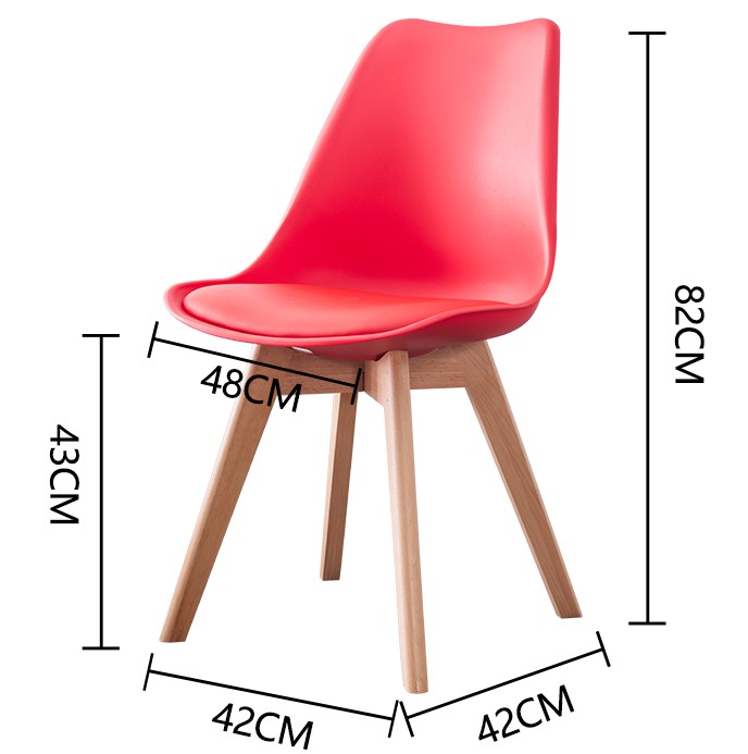 Nordic Plastic Wooden Dining Chairs Seat Yellow Tulip Dining Chairs