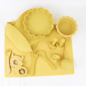 Wholesale 1Set 8 Pcs Silicone Baby Feeding Set Sustainable Pantone Color from china suppliers