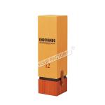 Luxury Orange Rigid Paper Gift Box With Leather Wrapping For Wine And Whisky