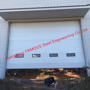 Wholesale Full Vertical Lift Door Motorized Industrial Garage Doors With Transparent Windows And Pedestrian Access from china suppliers