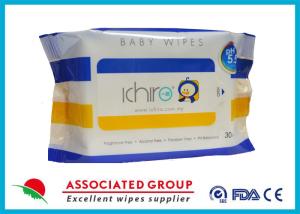 Wholesale 30 Sheets Healthy Baby Wet Wipes PH Balance Unscented Disposable Baby Wipes from china suppliers
