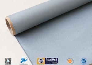 China Grey Silicone Coated Fiberglass Fabric 0.85MM Satin Weave Abrasion Resistant on sale