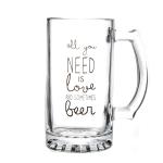 Custom Oversized Festive Glass With Handle German Wheat Beer Mug Glass Gift