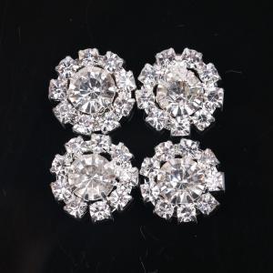 Wholesale Bridal Metal Flower Shape Clear Color Crystal Button Luxury Shank Fancy Crystal Diamond Buttons For Clothes from china suppliers