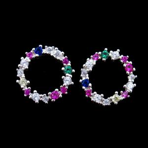 Wholesale Silver Plating 925 Sterling Silver Drop Earrings , Anti Allergic 925 CZ Earrings from china suppliers