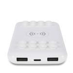 ABS 10000mAh Polymer Battery Dual USB Wireless Charger Sticker Power Bank
