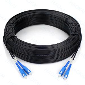 Wholesale Outdoor FTTH Patch Cord 2core Steel Wire Drop Fiber Optical Cable 2SC-2SC Connector from china suppliers