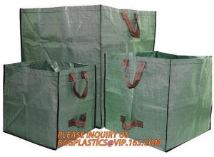 China Outdoor Large Capacity Garden Gallon Waterproof Green Lawn PE Woven Waste Bags, Reusable Yard Waste Bags on sale