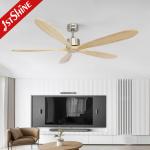 Living Room Big Wooden Blade Ceiling Fan Remote Control With No Light