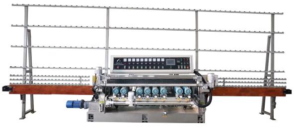 9 Motors Glass Straight Line Beveling Machine with PLC and Lift Glass Grinding