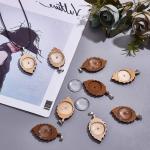 Customized Colors Unfinished Wooden Leaves Pendant Trays Base Blanks with Clear