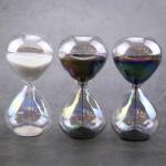 Classic Glass Sand Timer Hourglass Sand Clock Black And White