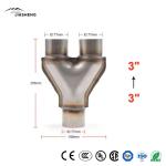 Y-Shaped Three-Way Exhaust Pipe High Quality Exhaust Auto Catalytic Converter